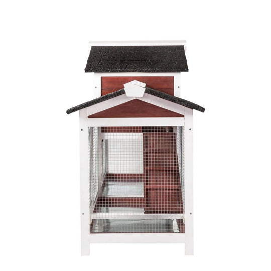 YES4PETS double storey rabbit hutch with pull-out trays and spacious interior for small pets.