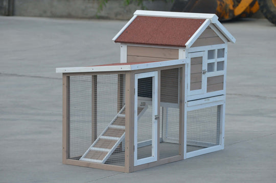 YES4PETS Rabbit Hutch for small pets, featuring solid wood, mesh wire, and easy access for cleaning.