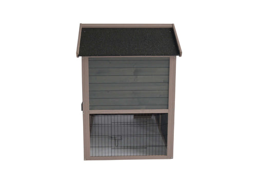 YES4PETS grey chicken coop rabbit hutch with roof and wire mesh, affordable quality pet cage, ideal for small animals.