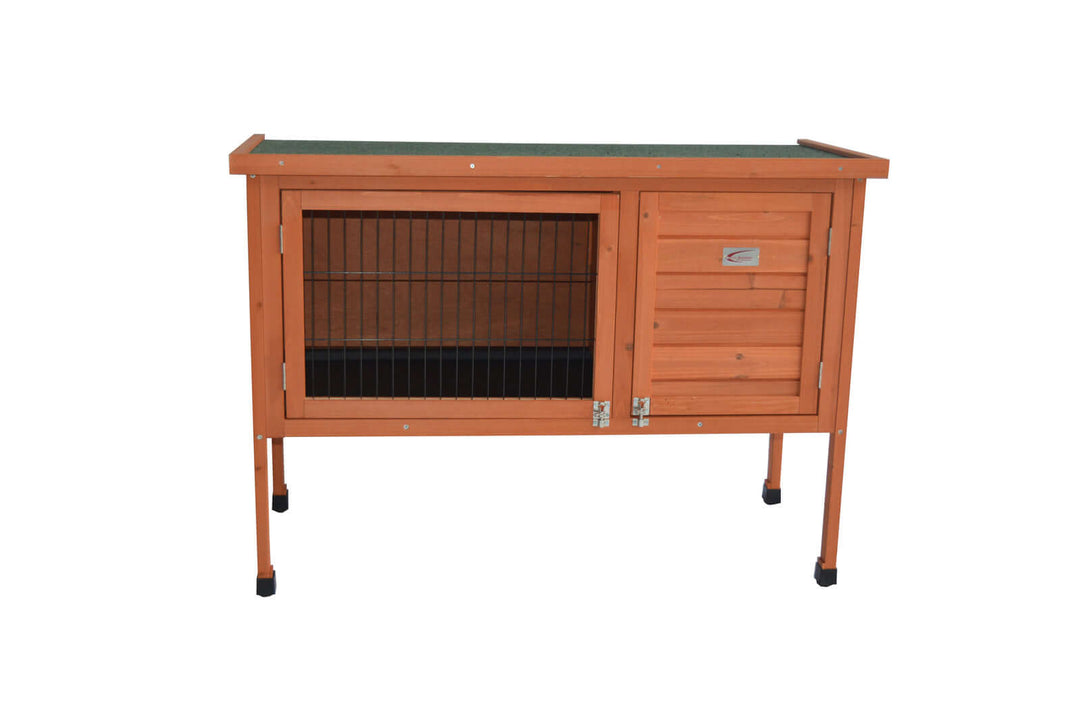 Durable large wooden rabbit hutch with waterproof roof and spacious design for guinea pigs and ferrets.