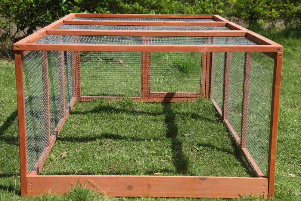 YES4PETS large chicken coop run, durable wood structure with mesh, perfect for guinea pigs and rabbits