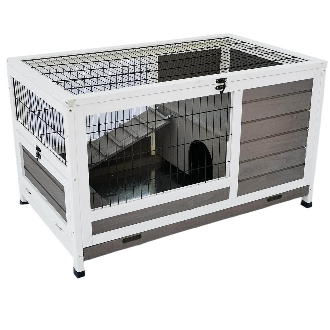 Affordable YES4PETS rabbit hutch cat house cage suitable for guinea pigs and ferrets with waterproof design.