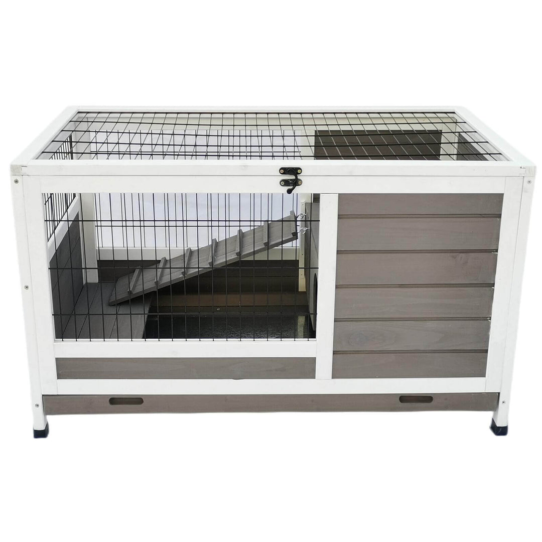 Affordable YES4PETS rabbit hutch and cat house cage for small animals like guinea pigs and ferrets.