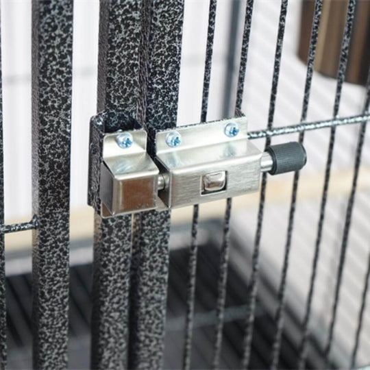 Close-up of the secure lock mechanism on the YES4PETS bird cage, ensuring safety and quality for pet birds.