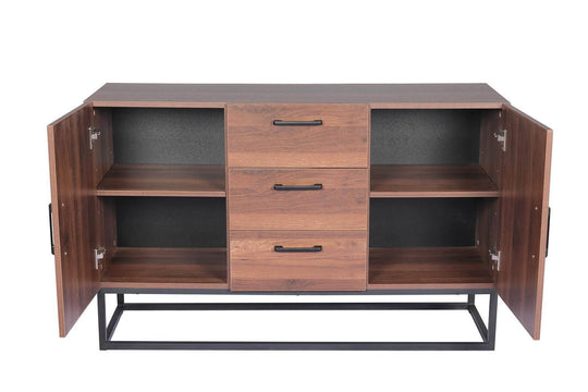 Affordable 120cm Wooden TV Cabinet with 2 doors and 3 drawers for stylish storage and easy assembly.