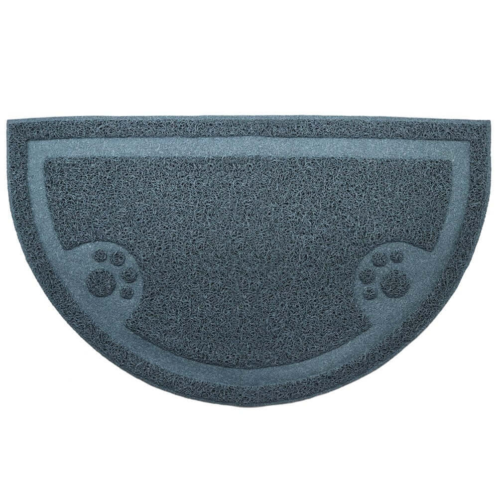 Pet food bowl placemat, waterproof rubber feeder mat, non-slip, protects floors from spills, 60cm x 37cm design.