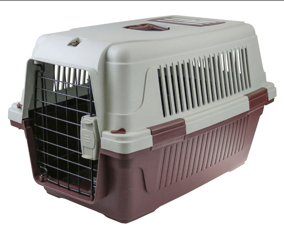 Portable dog cat carrier travel bag with safety lock and ventilation for pet comfort.