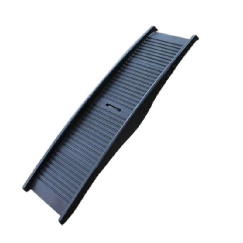 Foldable non-slip dog ramp for easy pet car access, portable and compact design, supports dogs up to 30kg.