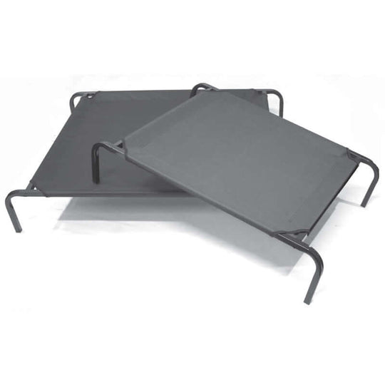 Large pet dog cat bed trampoline hammock cot in sleek black design, perfect for comfort and airflow during naps.