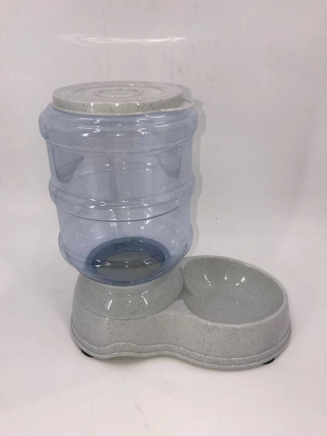 YES4PETS 11L gravity pet water and food feeder dispenser in gray and clear, affordable and quality design for pets.