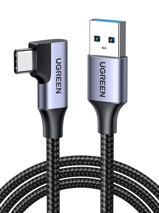 كابل شحن سريع USB-C بزاوية قائمة 20299 من UGREEN بسرعة 5 جيجابت في الثانية بطول 1 متر 