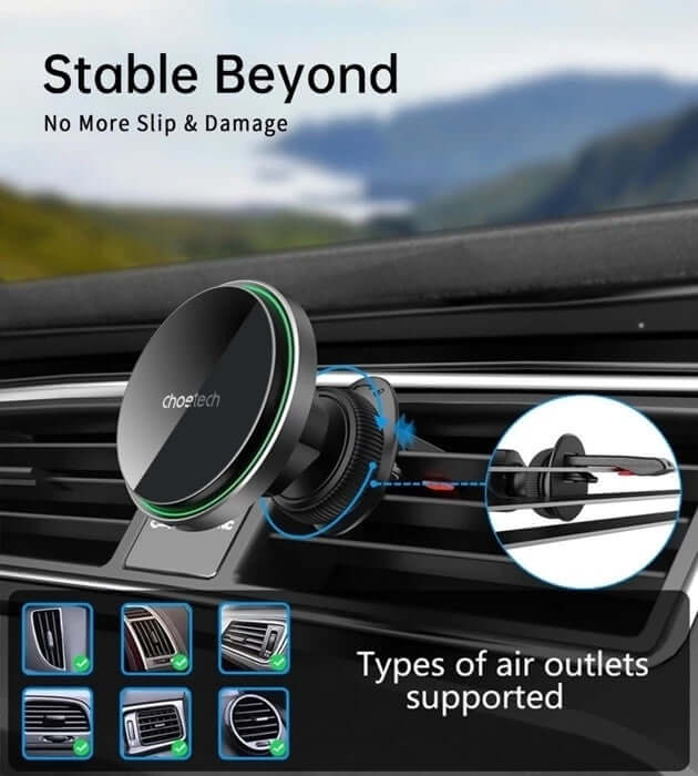 _label_, DSZ Product, feed-cond-new, feed-sl-free shipping, free-shipping, newChoetech T204 - F 15W Magnetic Car Charger Holder With Led Light (Aluminium Alloy Housing) - Premium Outdoor Recreation > Camping > Camping Lights & Lanterns from Choetech ! Shop Online Buy Now at S & D's Value Store Family Business Best Customer Service_label_, DSZ Product, feed-cond-new, feed-sl-free shipping, free-shipping, new