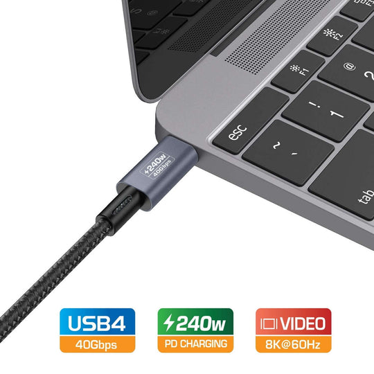 كابل USB-C إلى USB-C من Simplecom CA615 USB4 40Gbps 5A 240W PD3.1 8K@60Hz 1.5M