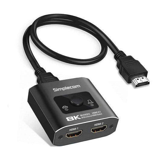 مفتاح اختيار HDMI 2.1 ثنائي الاتجاه CM302v2 من Simplecom بدقة 8K@60Hz