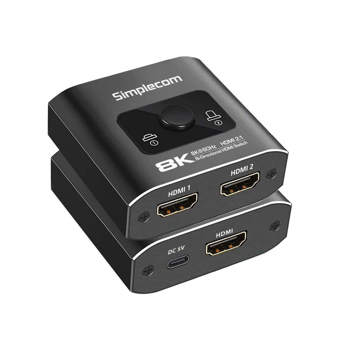 مفتاح اختيار HDMI 2.1 ثنائي الاتجاه CM302v2 من Simplecom بدقة 8K@60Hz