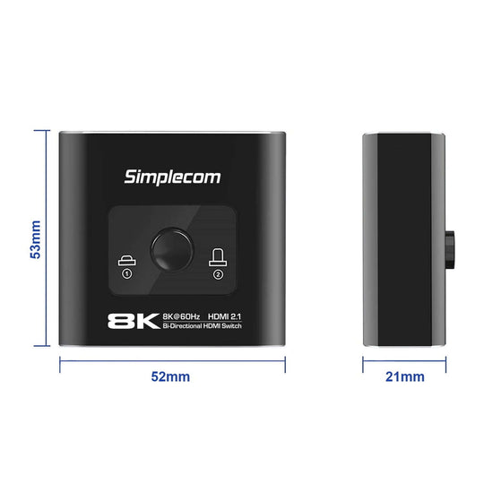 مفتاح اختيار HDMI 2.1 ثنائي الاتجاه CM302v2 من Simplecom بدقة 8K@60Hz