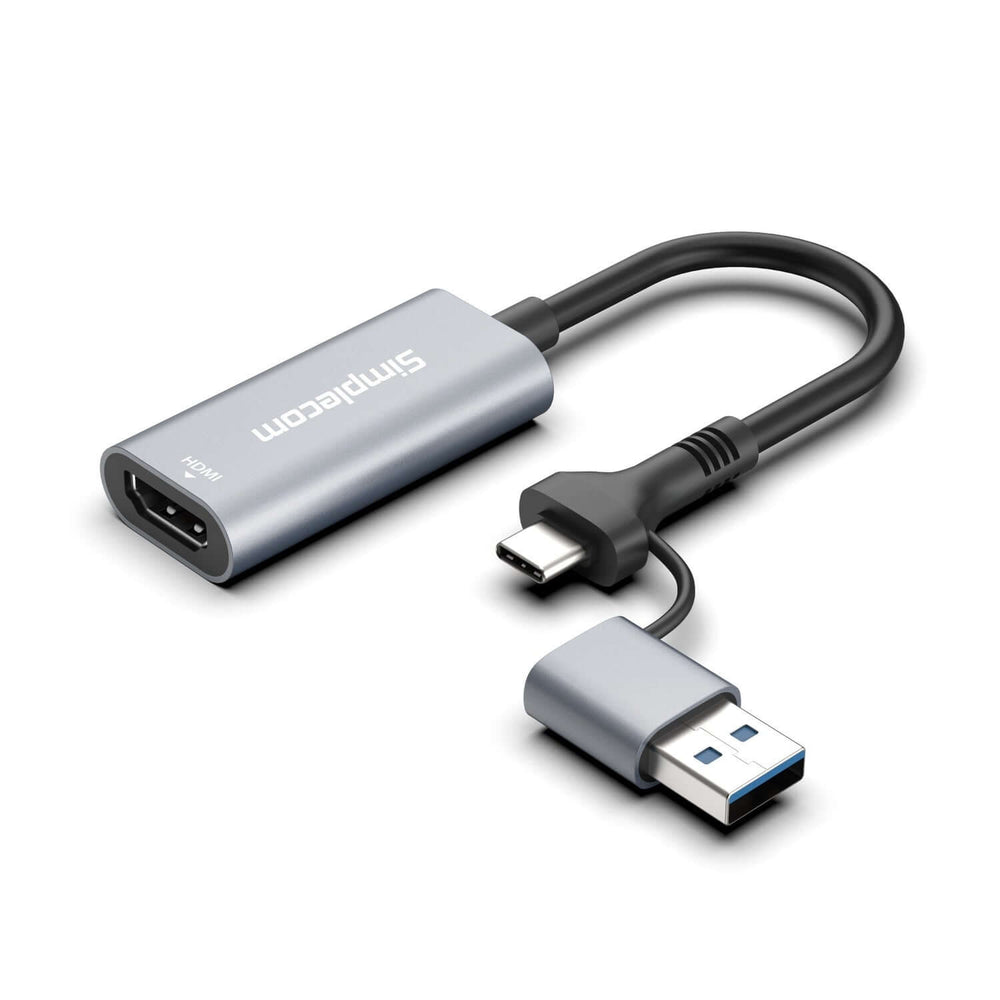 محول بطاقة فيديو Simplecom DA306C USB 3.0 وUSB-C إلى HDMI بدقة Full HD 1080p