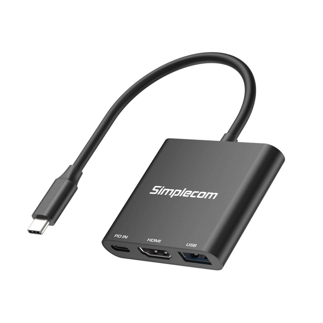 محول Simplecom DA320 USB-C 3 في 1 USB 3.2 Gen 1 5Gbps PD HDMI 2.0 4K@60Hz