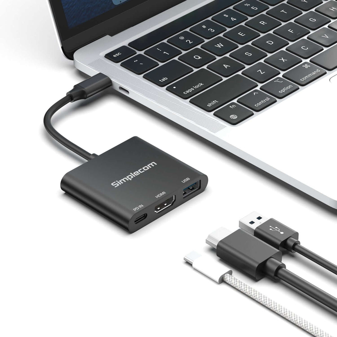 محول Simplecom DA320 USB-C 3 في 1 USB 3.2 Gen 1 5Gbps PD HDMI 2.0 4K@60Hz