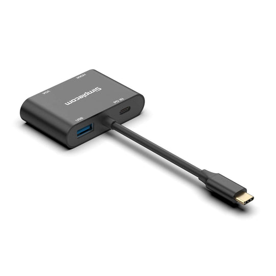 محول USB-C متعدد المنافذ 4 في 1 من Simplecom DA440 مزود بمصدر طاقة USB 3.0 VGA HDMI