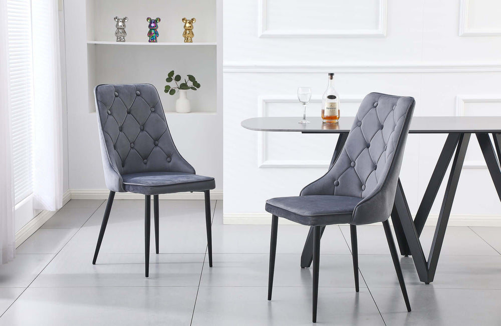 DSZ Product, feed-cond-new, feed-sl-DSZ Freight PayableButton Tufted Grey Dining Chairs -Set of 4 - Premium Furniture > Dining > Kitchen & Dining Chairs from Style By Inspiration ! Shop Online Buy Now at S & D's Value Store Family Business Best Customer ServiceDSZ Product, feed-cond-new, feed-sl-DSZ Freight Payable