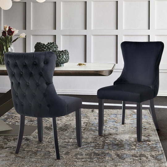 DSZ Product, feed-cond-new, feed-sl-DSZ Freight PayableParis Black Velvet and black Rubberwood Upholstered Dining Chairs Tufted Back -Set of 2 - Premium Furniture > Dining > Kitchen & Dining Chairs from Style By Inspiration ! Shop Online Buy Now at S & D's Value Store Family Business Best Customer ServiceDSZ Product, feed-cond-new, feed-sl-DSZ Freight Payable