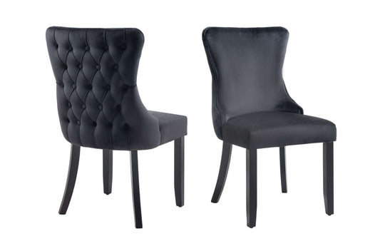 DSZ Product, feed-cond-new, feed-sl-DSZ Freight PayableParis Black Velvet and black Rubberwood Upholstered Dining Chairs Tufted Back -Set of 2 - Premium Furniture > Dining > Kitchen & Dining Chairs from Style By Inspiration ! Shop Online Buy Now at S & D's Value Store Family Business Best Customer ServiceDSZ Product, feed-cond-new, feed-sl-DSZ Freight Payable