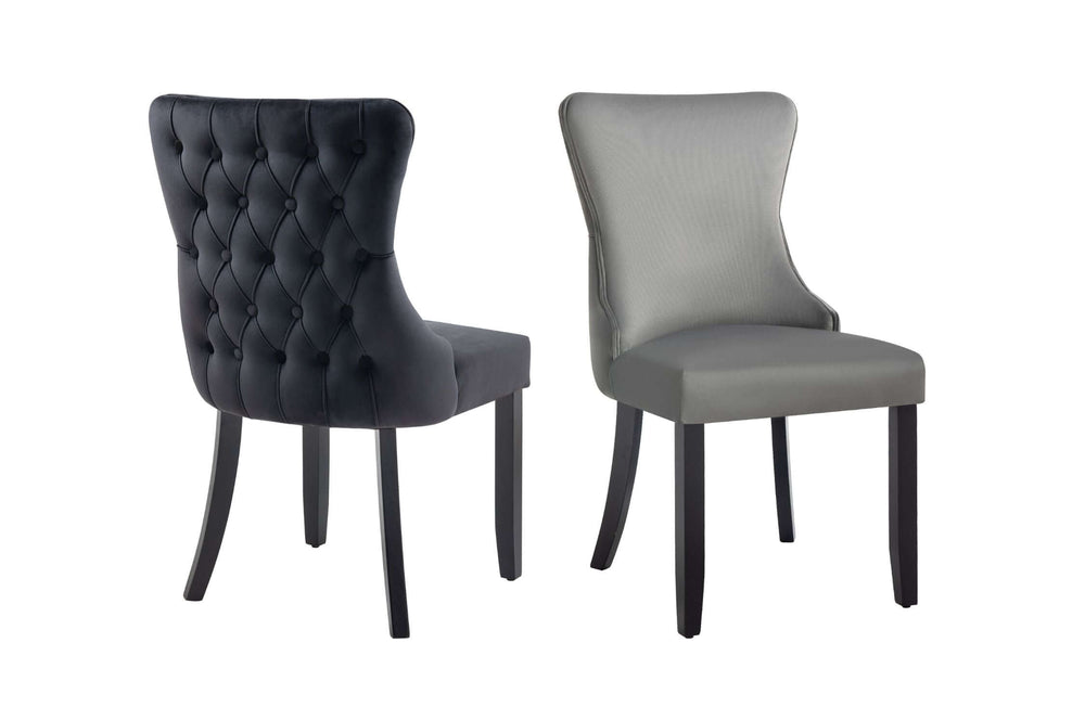 DSZ Product, feed-cond-new, feed-sl-DSZ Freight PayableParis Dark Grey Velvet and black Rubberwood Upholstered Dining Chairs Tufted Back -Set of 2 - Premium Furniture > Dining > Kitchen & Dining Chairs from Style By Inspiration ! Shop Online Buy Now at S & D's Value Store Family Business Best Customer ServiceDSZ Product, feed-cond-new, feed-sl-DSZ Freight Payable