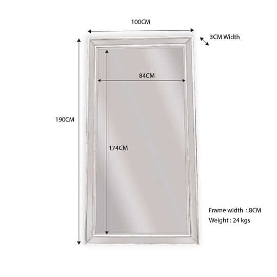 DSZ Product, feed-cond-new, feed-sl-DSZ Freight Payable, newWhite Beaded Framed Mirror  - Xlarge 190Cm X 100Cm - Premium Home & Garden > Decor > Mirrors from Style By Inspiration ! Shop Online Buy Now at S & D's Value Store Family Business Best Customer ServiceDSZ Product, feed-cond-new, feed-sl-DSZ Freight Payable, new