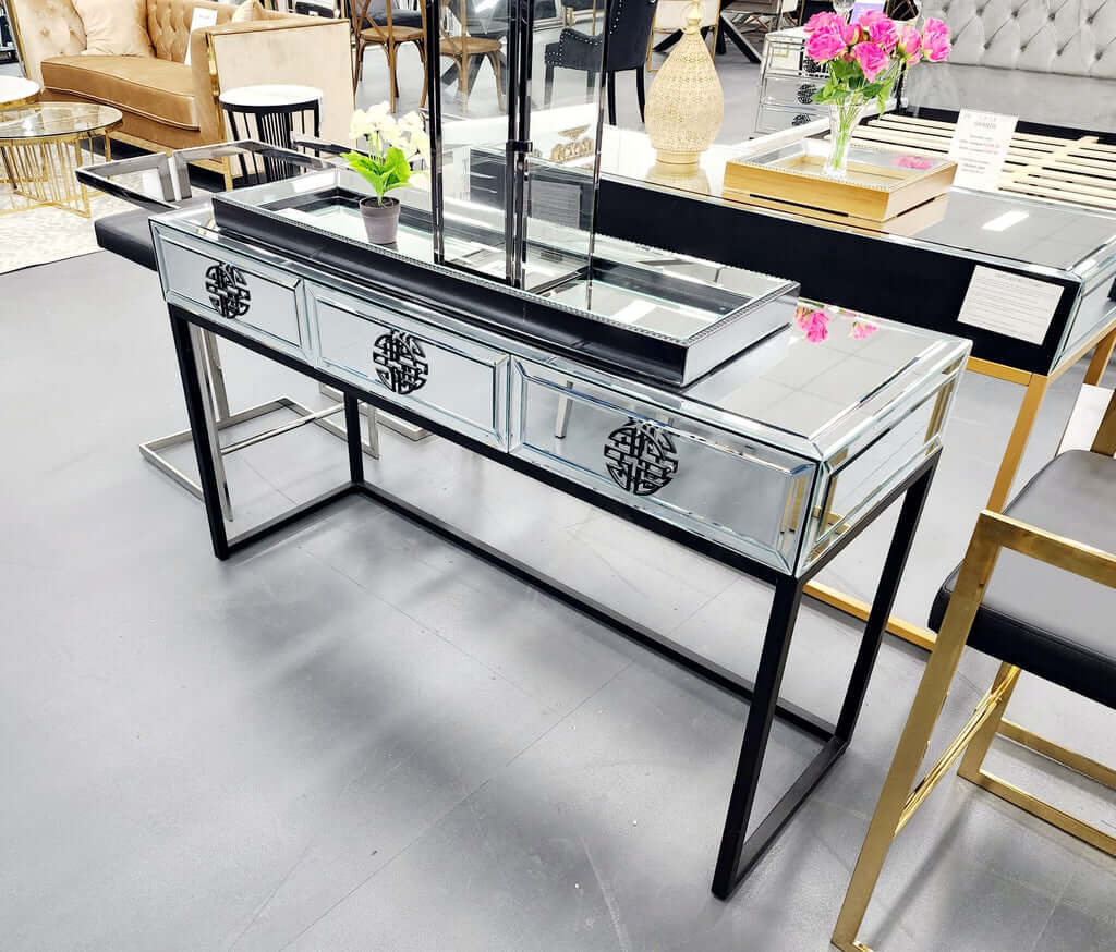 DSZ Product, feed-cond-new, feed-sl-DSZ Freight PayableAthens Mirrored Console Table -Black - Premium Furniture > Dining > Buffets & Sideboards from Style By Inspiration ! Shop Online Buy Now at S & D's Value Store Family Business Best Customer ServiceDSZ Product, feed-cond-new, feed-sl-DSZ Freight Payable