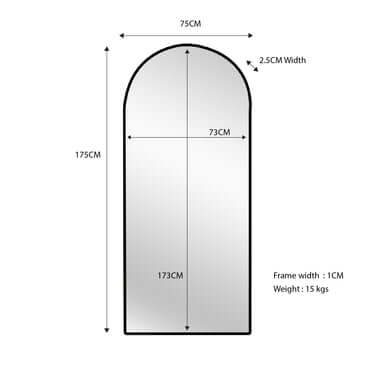 DSZ Product, feed-cond-new, feed-sl-DSZ Freight Payable, newMetal Arch Mirror 80Cm X 170Cm - Black - Premium Home & Garden > Decor > Mirrors from Style By Inspiration ! Shop Online Buy Now at S & D's Value Store Family Business Best Customer ServiceDSZ Product, feed-cond-new, feed-sl-DSZ Freight Payable, new