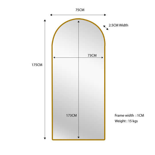 DSZ Product, feed-cond-new, feed-sl-DSZ Freight Payable, newMetal Arch Mirror 80Cm X 170Cm - Gold - Premium Home & Garden > Decor > Mirrors from Style By Inspiration ! Shop Online Buy Now at S & D's Value Store Family Business Best Customer ServiceDSZ Product, feed-cond-new, feed-sl-DSZ Freight Payable, new