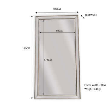 DSZ Product, feed-cond-new, feed-sl-DSZ Freight Payable, newSilver Beaded Framed Mirror  - Xlarge 190Cm X 100Cm - Premium Home & Garden > Decor > Mirrors from Style By Inspiration ! Shop Online Buy Now at S & D's Value Store Family Business Best Customer ServiceDSZ Product, feed-cond-new, feed-sl-DSZ Freight Payable, new