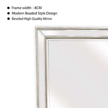 DSZ Product, feed-cond-new, feed-sl-DSZ Freight Payable, newSilver Beaded Framed Mirror  - Xlarge 190Cm X 100Cm - Premium Home & Garden > Decor > Mirrors from Style By Inspiration ! Shop Online Buy Now at S & D's Value Store Family Business Best Customer ServiceDSZ Product, feed-cond-new, feed-sl-DSZ Freight Payable, new