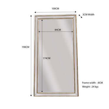 DSZ Product, feed-cond-new, feed-sl-DSZ Freight Payable, newGold Beaded Framed Mirror  - Xlarge 190Cm X 100Cm - Premium Home & Garden > Decor > Mirrors from Style By Inspiration ! Shop Online Buy Now at S & D's Value Store Family Business Best Customer ServiceDSZ Product, feed-cond-new, feed-sl-DSZ Freight Payable, new