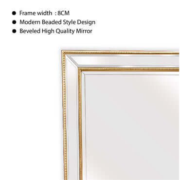 DSZ Product, feed-cond-new, feed-sl-DSZ Freight Payable, newGold Beaded Framed Mirror  - Xlarge 190Cm X 100Cm - Premium Home & Garden > Decor > Mirrors from Style By Inspiration ! Shop Online Buy Now at S & D's Value Store Family Business Best Customer ServiceDSZ Product, feed-cond-new, feed-sl-DSZ Freight Payable, new