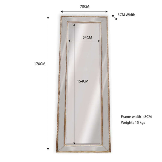 DSZ Product, feed-cond-new, feed-sl-DSZ Freight Payable, newMedium Gold Beaded Framed Mirror - 70Cm X 170Cm - Premium Home & Garden > Decor > Mirrors from Style By Inspiration ! Shop Online Buy Now at S & D's Value Store Family Business Best Customer ServiceDSZ Product, feed-cond-new, feed-sl-DSZ Freight Payable, new