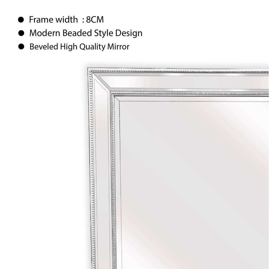 DSZ Product, feed-cond-new, feed-sl-DSZ Freight Payable, newWhite Beaded Framed Mirror - Free Standing 50Cm X 170Cm - Premium Home & Garden > Decor > Mirrors from Style By Inspiration ! Shop Online Buy Now at S & D's Value Store Family Business Best Customer ServiceDSZ Product, feed-cond-new, feed-sl-DSZ Freight Payable, new