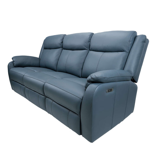 DSZ Product, feed-cond-new, feed-sl-DSZ Freight Payable, newBella 3 Seater Electric Recliner Genuine Leather Upholstered Lounge - Blue - Premium Furniture > Bar Stools & Chairs > Arm Chairs & Recliners from Divano ! Shop Online Buy Now at S & D's Value Store Family Business Best Customer ServiceDSZ Product, feed-cond-new, feed-sl-DSZ Freight Payable, new