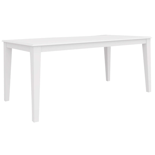 Solid Acacia Wood Daisy Dining Table 180cm in White with Tapered Legs - Hampton Style 8-Seater