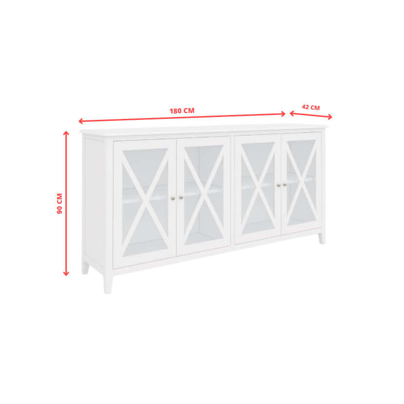 DSZ Product, feed-cond-new, feed-sl-DSZ Freight PayableDaisy Buffet Table 180cm 4 Glass Door Solid Acacia Wood Hampton Furniture -White - Premium Furniture > Dining > Dining Tables from Divano ! Shop Online Buy Now at S & D's Value Store Family Business Best Customer ServiceDSZ Product, feed-cond-new, feed-sl-DSZ Freight Payable