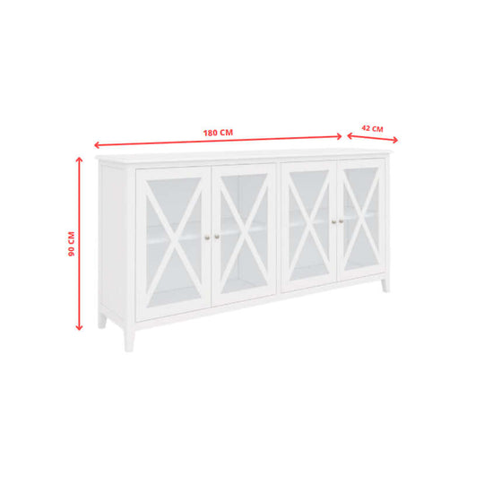 DSZ Product, feed-cond-new, feed-sl-DSZ Freight PayableDaisy Buffet Table 180cm 4 Glass Door Solid Acacia Wood Hampton Furniture -White - Premium Furniture > Dining > Dining Tables from Divano ! Shop Online Buy Now at S & D's Value Store Family Business Best Customer ServiceDSZ Product, feed-cond-new, feed-sl-DSZ Freight Payable