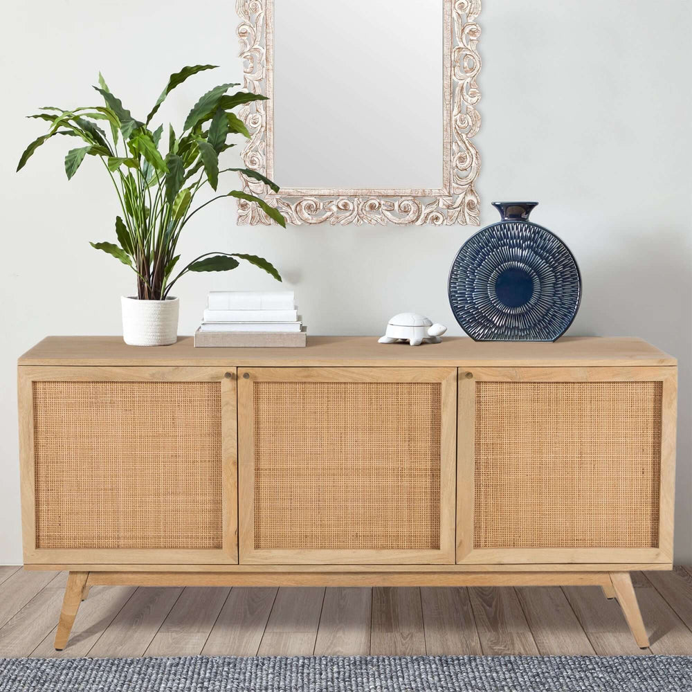 DSZ Product, feed-cond-new, feed-sl-DSZ Freight PayableOlearia  Buffet Table 150cm 3 Door Solid Mango Wood Storage Cabinet Natural - Premium Furniture > Dining > Buffets & Sideboards from Divano ! Shop Online Buy Now at S & D's Value Store Family Business Best Customer ServiceDSZ Product, feed-cond-new, feed-sl-DSZ Freight Payable