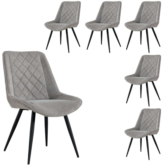 DSZ Product, feed-cond-new, feed-sl-DSZ Freight PayableHelenium Dining Chair Set of 6 Fabric Seat with Metal Frame - Granite - Premium Furniture > Dining > Kitchen & Dining Chairs from Divano ! Shop Online Buy Now at S & D's Value Store Family Business Best Customer ServiceDSZ Product, feed-cond-new, feed-sl-DSZ Freight Payable