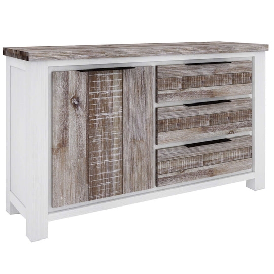 DSZ Product, feed-cond-new, feed-sl-DSZ Freight PayablePlumeria Buffet Table 145cm 1 Door 3 Drawer Solid Acacia Timber - White Brush - Premium Furniture > Dining > Buffets & Sideboards from Divano ! Shop Online Buy Now at S & D's Value Store Family Business Best Customer ServiceDSZ Product, feed-cond-new, feed-sl-DSZ Freight Payable