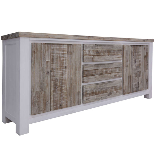 DSZ Product, feed-cond-new, feed-sl-DSZ Freight PayablePlumeria Buffet Table 200cm 2 Door 3 Drawer Solid Acacia Timber - White Brush - Premium Furniture > Dining > Buffets & Sideboards from Divano ! Shop Online Buy Now at S & D's Value Store Family Business Best Customer ServiceDSZ Product, feed-cond-new, feed-sl-DSZ Freight Payable