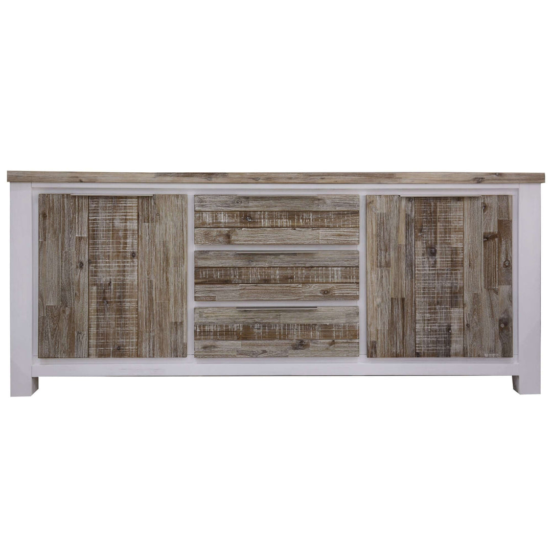 DSZ Product, feed-cond-new, feed-sl-DSZ Freight PayablePlumeria Buffet Table 200cm 2 Door 3 Drawer Solid Acacia Timber - White Brush - Premium Furniture > Dining > Buffets & Sideboards from Divano ! Shop Online Buy Now at S & D's Value Store Family Business Best Customer ServiceDSZ Product, feed-cond-new, feed-sl-DSZ Freight Payable