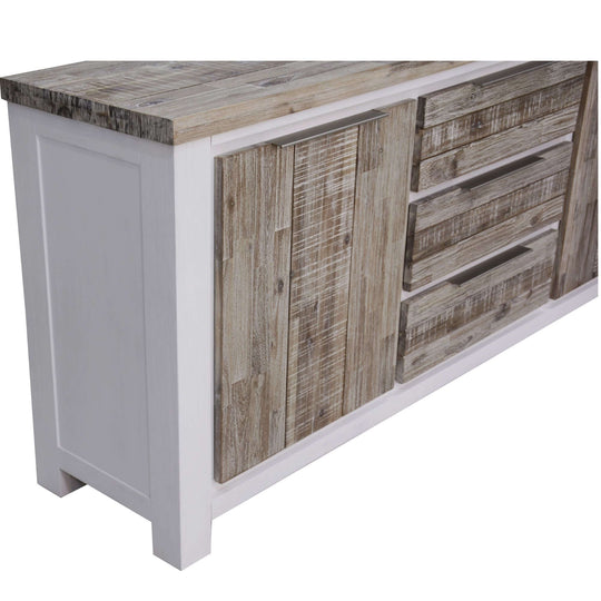 DSZ Product, feed-cond-new, feed-sl-DSZ Freight PayablePlumeria Buffet Table 200cm 2 Door 3 Drawer Solid Acacia Timber - White Brush - Premium Furniture > Dining > Buffets & Sideboards from Divano ! Shop Online Buy Now at S & D's Value Store Family Business Best Customer ServiceDSZ Product, feed-cond-new, feed-sl-DSZ Freight Payable