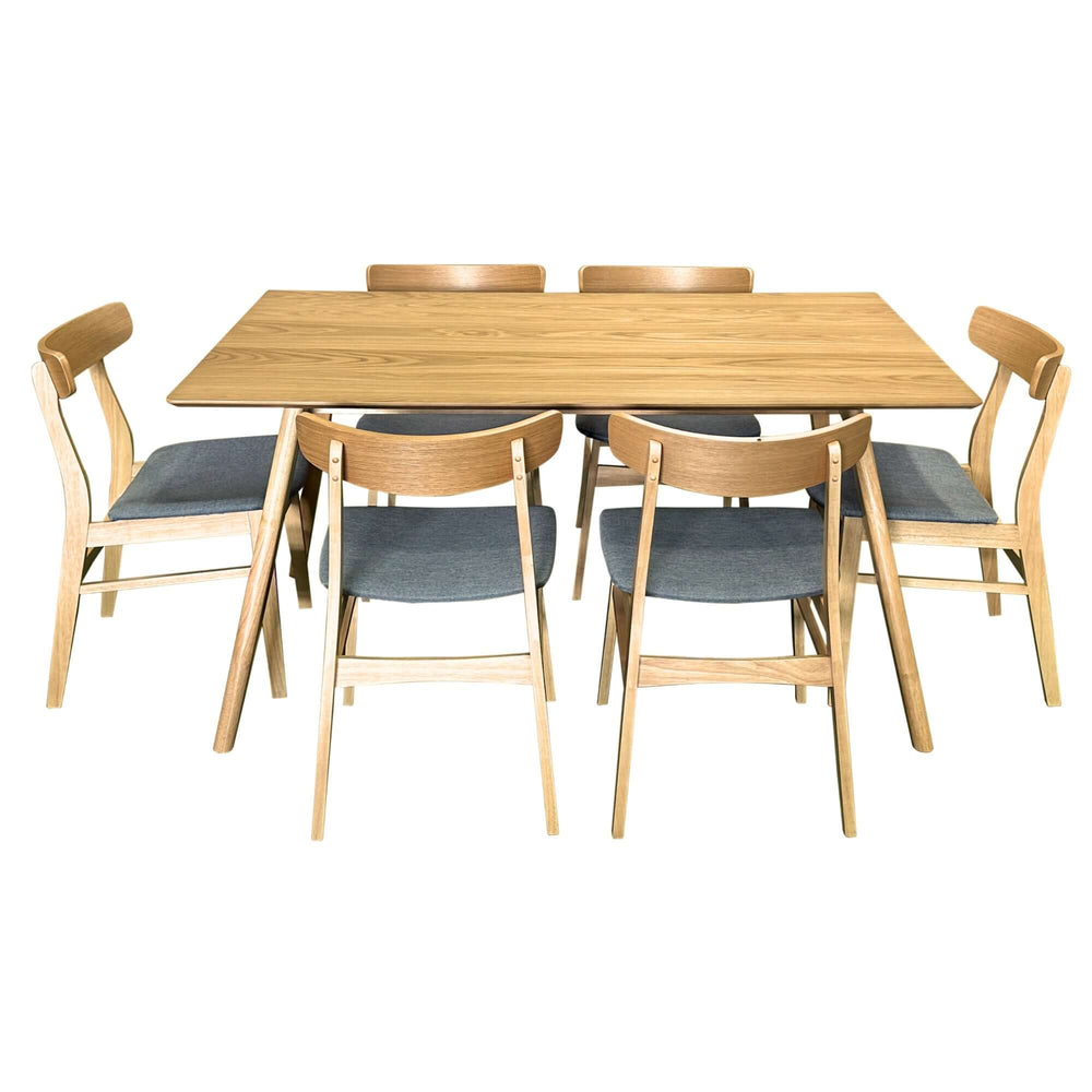 DSZ Product, feed-cond-new, feed-sl-DSZ Freight PayableOscar 7pc Dining Set 150cm Table 6 Chair Fabric Seat Scandinavian Style - Premium Furniture > Dining > Kitchen & Dining Chairs from Divano ! Shop Online Buy Now at S & D's Value Store Family Business Best Customer ServiceDSZ Product, feed-cond-new, feed-sl-DSZ Freight Payable