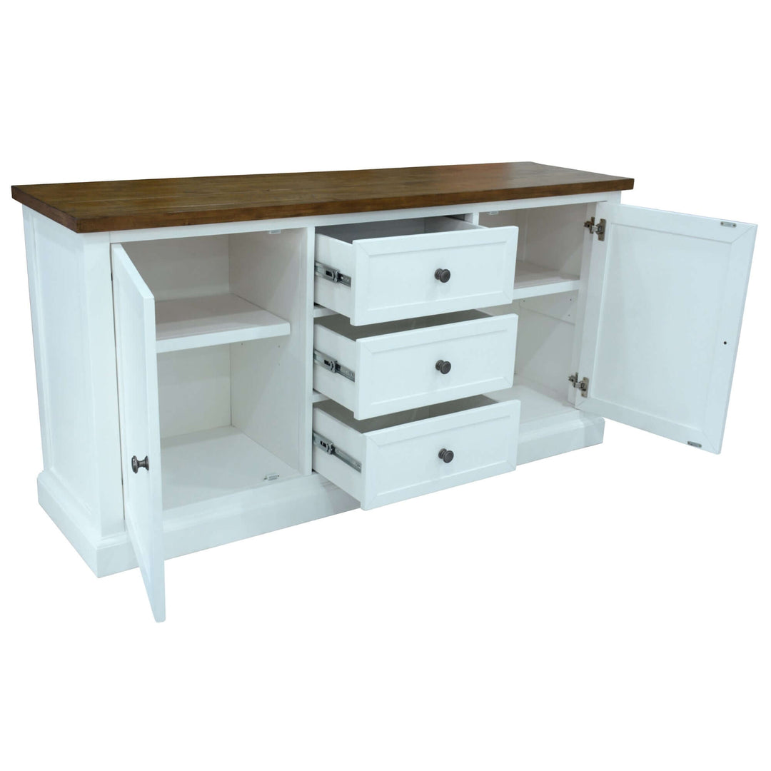 DSZ Product, feed-cond-new, feed-sl-DSZ Freight PayableNorah Buffet Table 165cm 3 Door 3 Drawer Solid Acacia Timber Wood - Premium Furniture > Dining > Buffets & Sideboards from Divano ! Shop Online Buy Now at S & D's Value Store Family Business Best Customer ServiceDSZ Product, feed-cond-new, feed-sl-DSZ Freight Payable